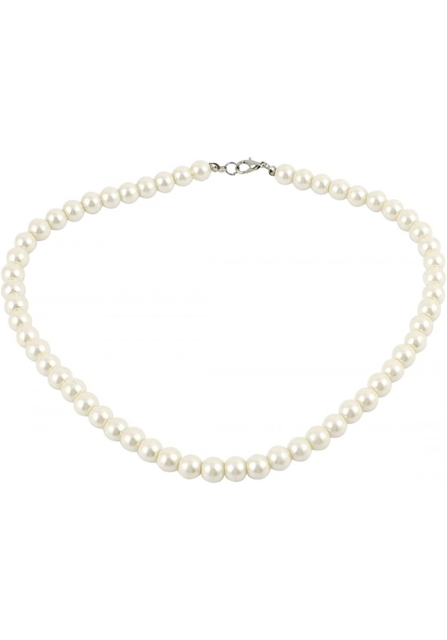 Lady Lobster Buckle Faux Pearl Jewelry Chain Necklace Neckwear White $12.82 Pearl Strands