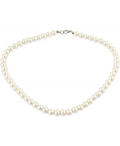 Lady Lobster Buckle Faux Pearl Jewelry Chain Necklace Neckwear White $12.82 Pearl Strands