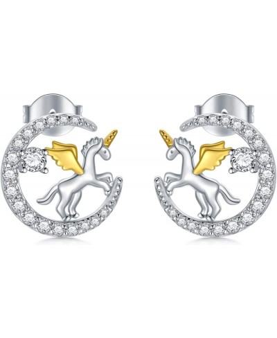 925 Streling Silver Unicorn Stud Earrings Unicorn Gifts for Women Girls Daughter $17.17 Stud