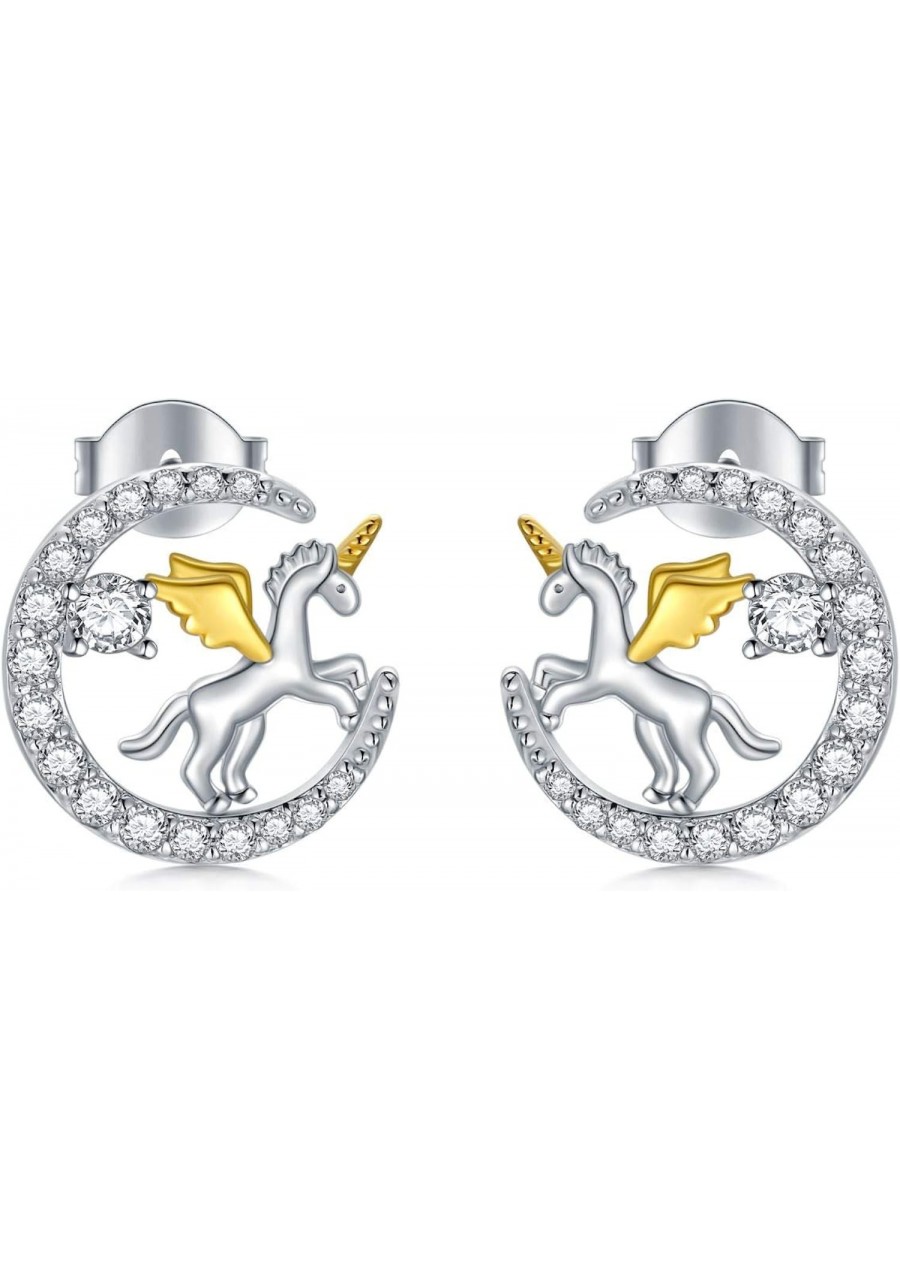 925 Streling Silver Unicorn Stud Earrings Unicorn Gifts for Women Girls Daughter $17.17 Stud