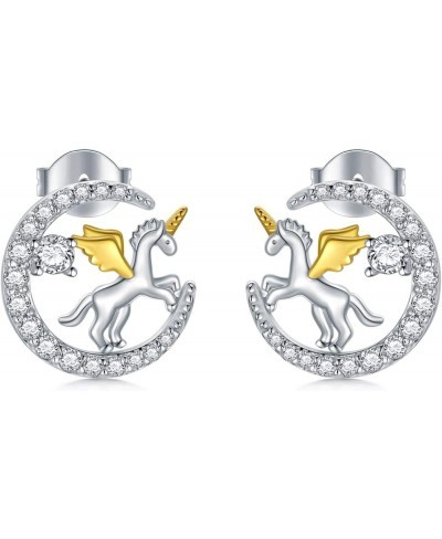 925 Streling Silver Unicorn Stud Earrings Unicorn Gifts for Women Girls Daughter $17.17 Stud