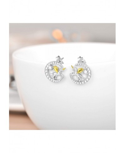 925 Streling Silver Unicorn Stud Earrings Unicorn Gifts for Women Girls Daughter $17.17 Stud