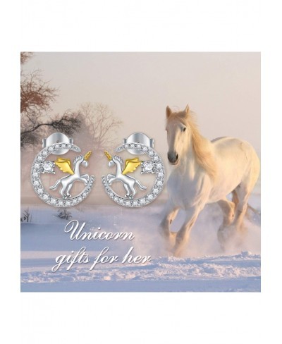 925 Streling Silver Unicorn Stud Earrings Unicorn Gifts for Women Girls Daughter $17.17 Stud