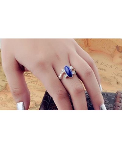 Silver Plated Cubic Zirconia Blue Stone Vampire Diaries Elena's Daylight Women Band Ring 925 $11.53 Bands