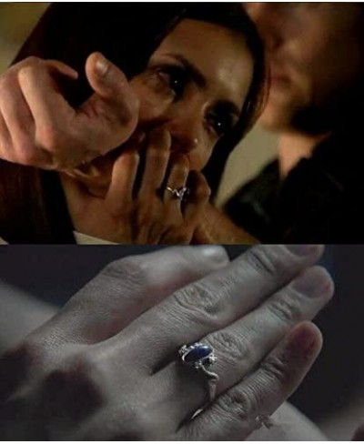 Silver Plated Cubic Zirconia Blue Stone Vampire Diaries Elena's Daylight Women Band Ring 925 $11.53 Bands