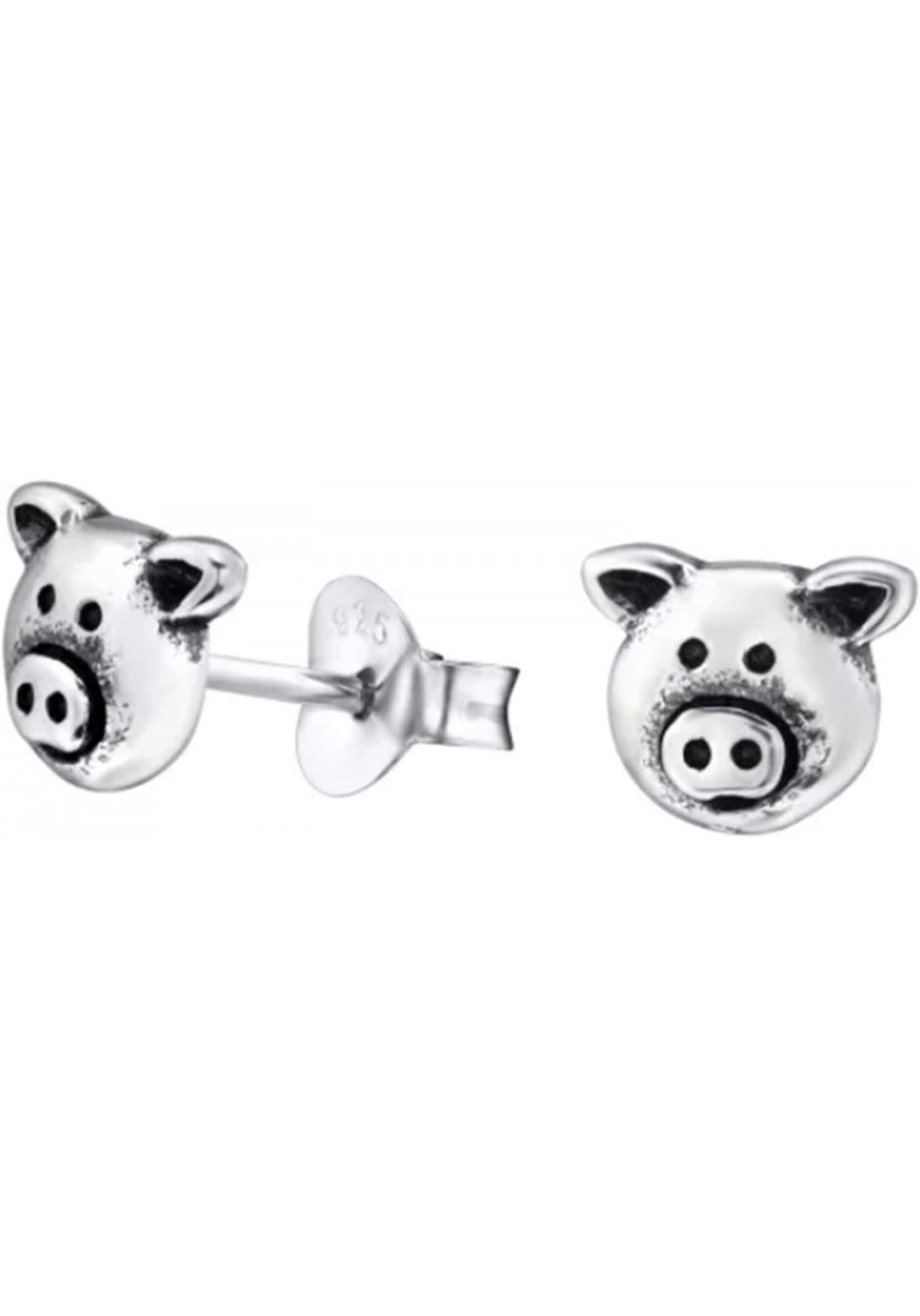 Pig .925 Sterling-Silver Very Tiny Stud Earrings Multiple Piercing Cartilage Stud Minimalist Dainty Earrings $13.23 Stud