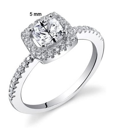 Sterling Silver Dainty Promise Engagement Ring for Women with Cushion Cut Cubic Zirconia Comfort Fit Sizes 5 to 9 $43.21 Enga...