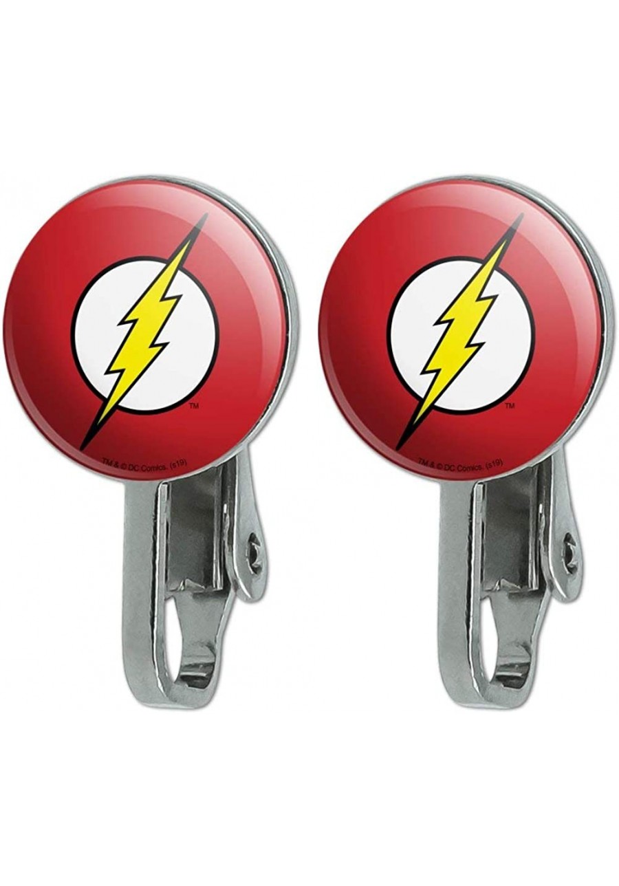 The Flash Lightning Bolt Logo Novelty Clip-On Stud Earrings $15.56 Clip-Ons