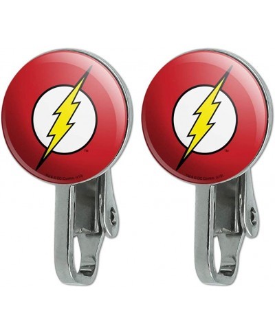 The Flash Lightning Bolt Logo Novelty Clip-On Stud Earrings $15.56 Clip-Ons