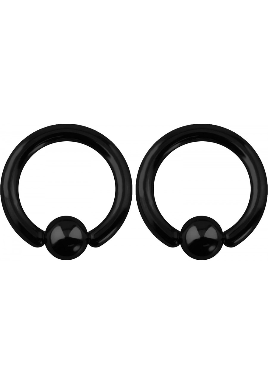 316l Surgical Steel Captive Bead Piercing Hoop (Pair) 10G 12G 14G 16G 18G 20G Diameter 6 to 12mm Black and Rainbow $11.97 Pie...