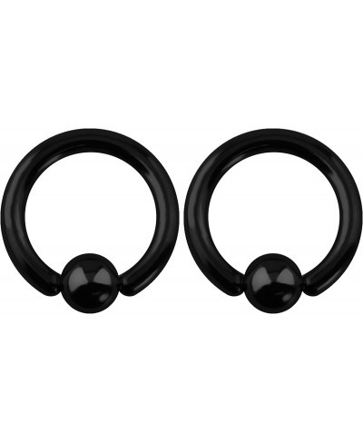 316l Surgical Steel Captive Bead Piercing Hoop (Pair) 10G 12G 14G 16G 18G 20G Diameter 6 to 12mm Black and Rainbow $11.97 Pie...