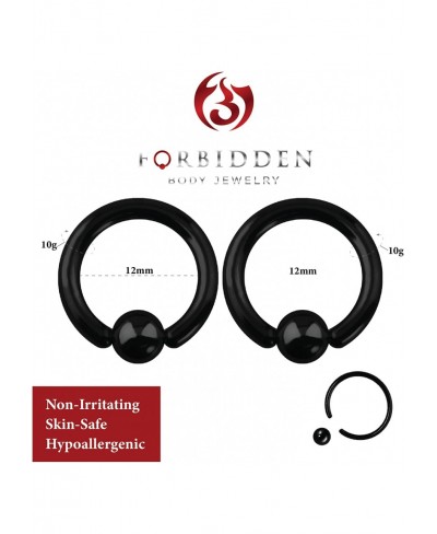 316l Surgical Steel Captive Bead Piercing Hoop (Pair) 10G 12G 14G 16G 18G 20G Diameter 6 to 12mm Black and Rainbow $11.97 Pie...