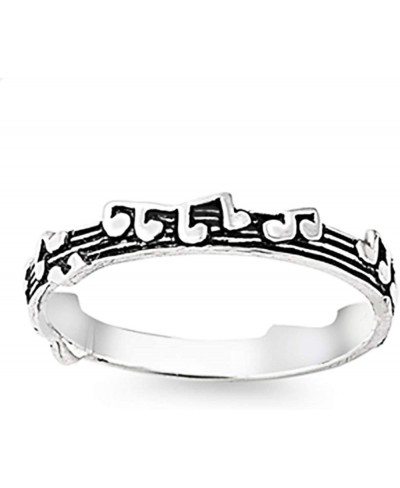 925 Sterling Silver Musical Staff Notes Ring (Sizes 4-10) $14.23 Stacking