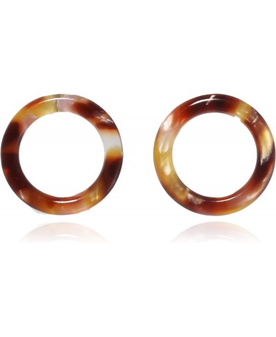 Mottled Circle Shape Acrylic Resin Basic Stud Earrings for Women $10.87 Stud