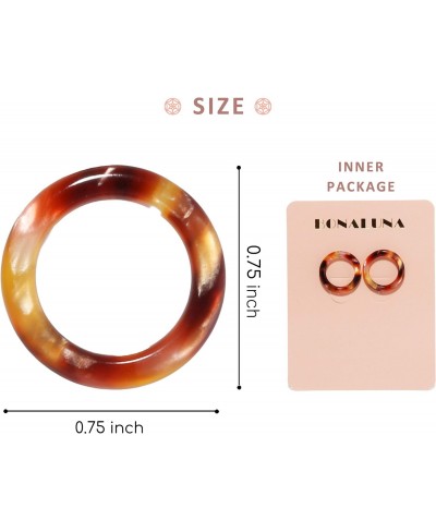 Mottled Circle Shape Acrylic Resin Basic Stud Earrings for Women $10.87 Stud