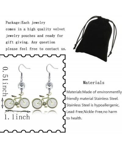 Bicycle Gift Bicycle Earrings Sport Lover Jewelry Cycling Lover Jewellery Outdoor Travel Sportsmen Gift for Women Girl $13.64...