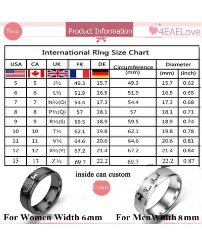 Customize Her Buck His Doe Elk Couples Rings Promise Ring Inside Can Engraved Band Rings Wedding Rings Titanium Stainless Ste...