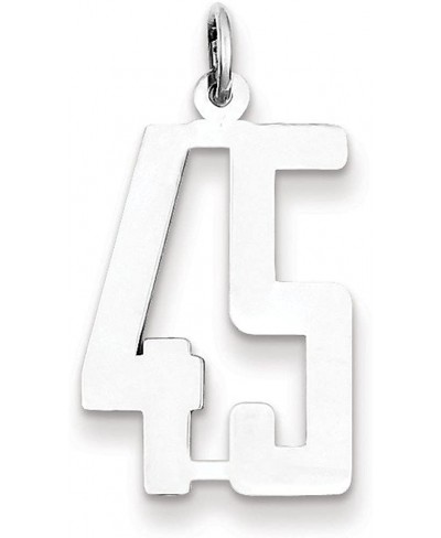 925 Sterling Silver Small Elongated Polished Number 45 Charm Pendant $28.83 Pendants & Coins