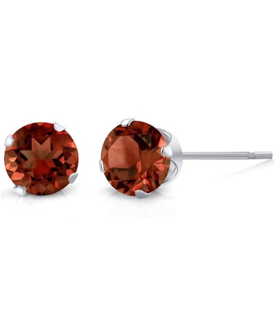 925 Sterling Silver 4MM Blue Topaz White Topaz and Garnet Stud Earrings Set of 3 $13.81 Stud