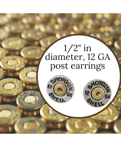 Simulated Bullet Shotgun Shell Post Earrings $20.64 Stud