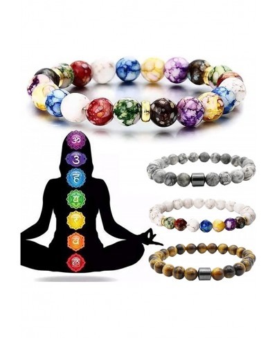 Chakra Bracelets for Women Natural Volcanic Stone 1Pcs 7 Chakras Crystals and Healing Stones Bracelets Crystal Bracelet Yoga ...