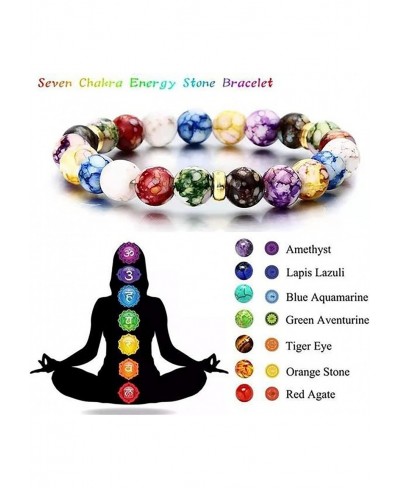 Chakra Bracelets for Women Natural Volcanic Stone 1Pcs 7 Chakras Crystals and Healing Stones Bracelets Crystal Bracelet Yoga ...