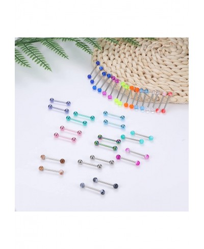 36Pcs Straight 14G Tongue Barbell Nipple Rings for Women Men Stainless Steel Piercing Jewelry 12mm-18mm $13.46 Piercing Jewelry