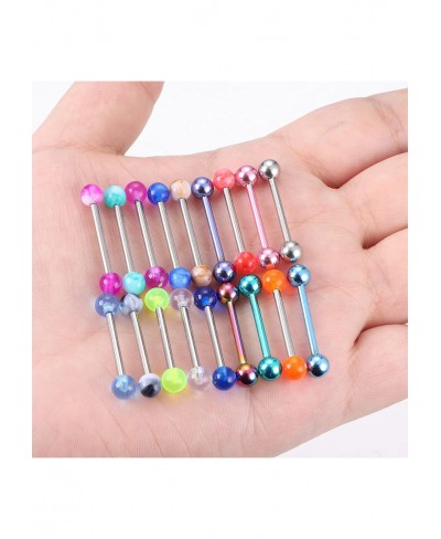 36Pcs Straight 14G Tongue Barbell Nipple Rings for Women Men Stainless Steel Piercing Jewelry 12mm-18mm $13.46 Piercing Jewelry