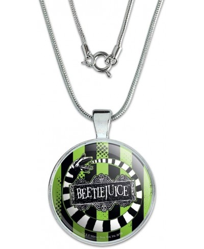 Beetlejuice Beetle Worm 1" Pendant with Sterling Silver Plated Chain $13.51 Pendant Necklaces
