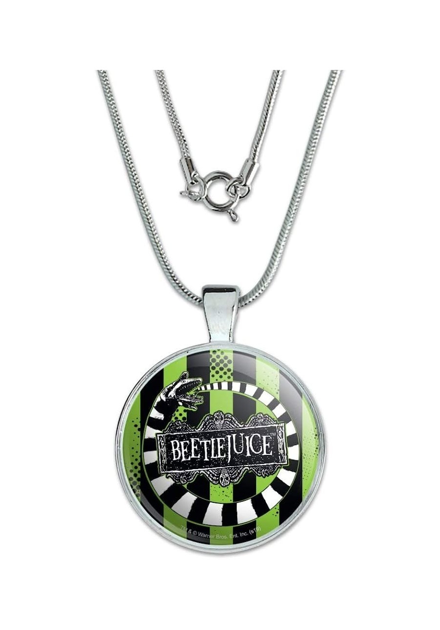 Beetlejuice Beetle Worm 1" Pendant with Sterling Silver Plated Chain $13.51 Pendant Necklaces