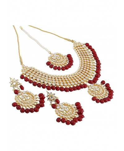 Indian CZ Traditional Bridal Wedding Party Wear Choker Kundan Necklace Set for Women and Girls $36.94 Jewelry Sets