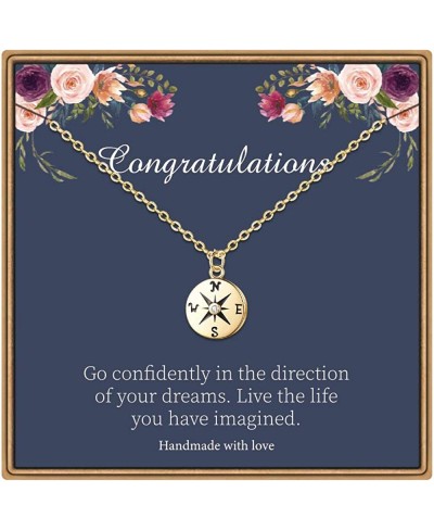 Class of 2022 Graduation Gifts Compass Necklace Arrow Necklace Graduation Gifts for Her Graduation Necklace High School Colle...