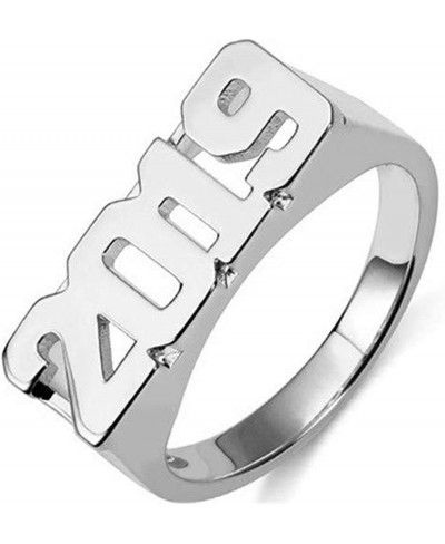 Customized Sterling Silver Band Ring Custom Old English Year Rings $43.71 Bands