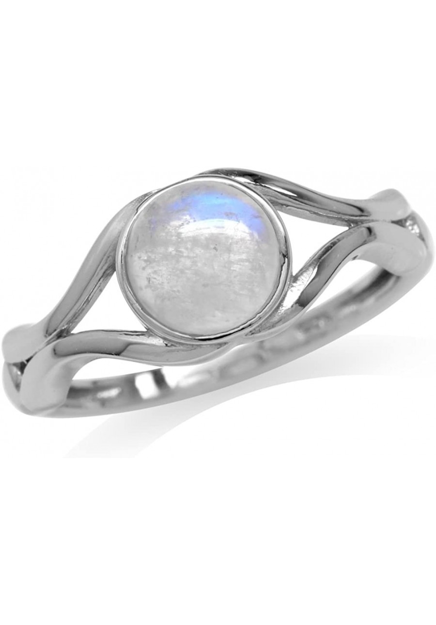 June Birthstone Natural Moonstone 925 Sterling Silver Solitaire Ring $16.61 Statement