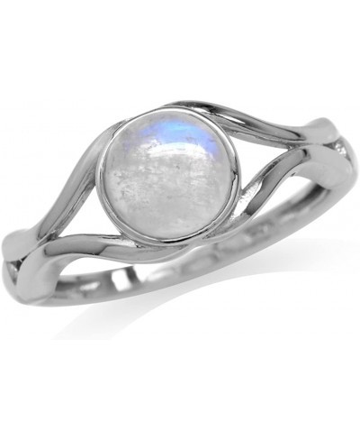 June Birthstone Natural Moonstone 925 Sterling Silver Solitaire Ring $16.61 Statement