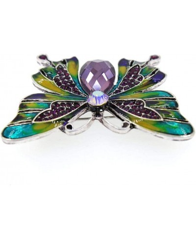 Brooch Pin Chic Women Butterfly Shaped Rhinestone Inlaid Enamel Suit Lapel Decor - Colorful $5.96 Brooches & Pins