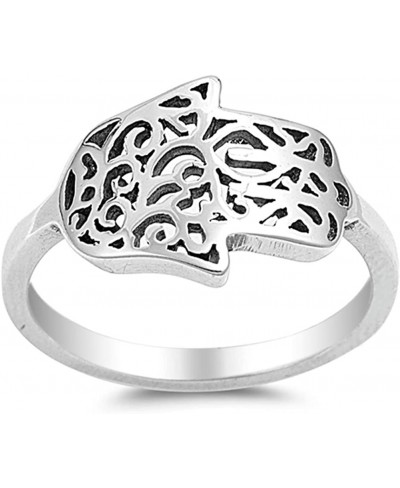 Sideways Hand of God Filigree Hamsa Ring .925 Sterling Silver Band Sizes 5-10 $19.37 Bands