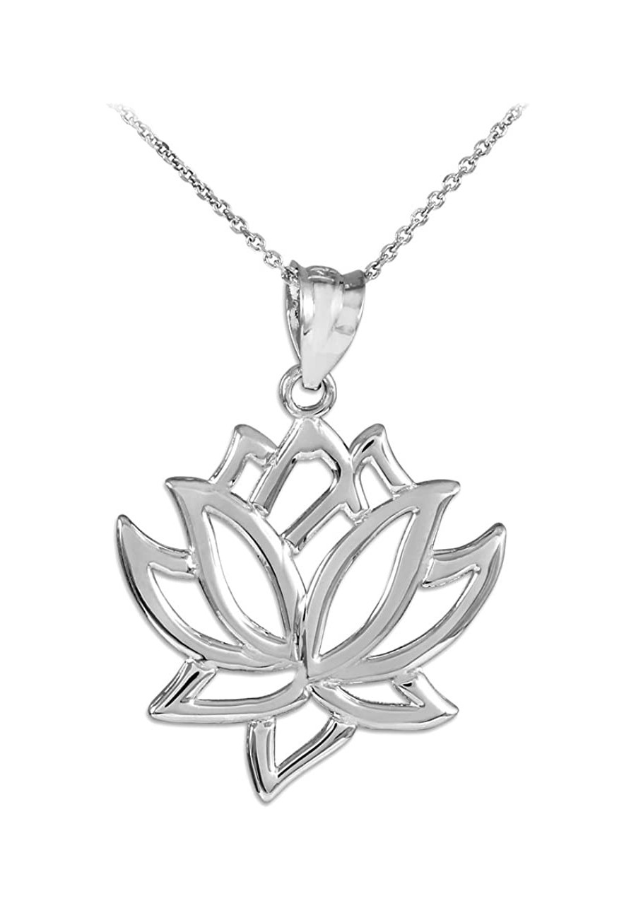 925 Sterling Silver Lotus Flower Pendant Necklace $23.30 Pendant Necklaces