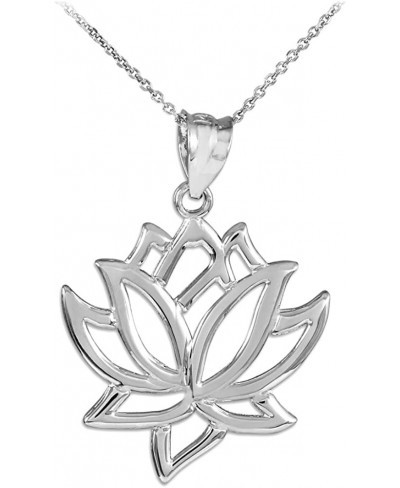 925 Sterling Silver Lotus Flower Pendant Necklace $23.30 Pendant Necklaces