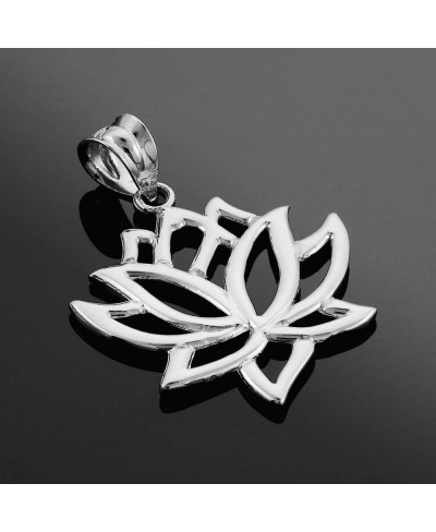 925 Sterling Silver Lotus Flower Pendant Necklace $23.30 Pendant Necklaces