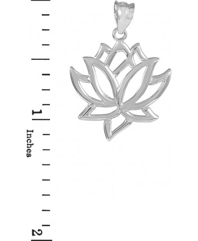 925 Sterling Silver Lotus Flower Pendant Necklace $23.30 Pendant Necklaces