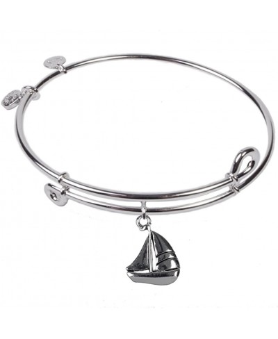 230074 Sailboat Bangle Sterling Silver Plated $25.36 Bangle