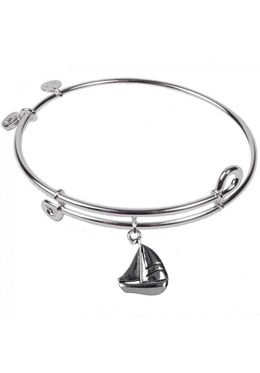 230074 Sailboat Bangle Sterling Silver Plated $25.36 Bangle