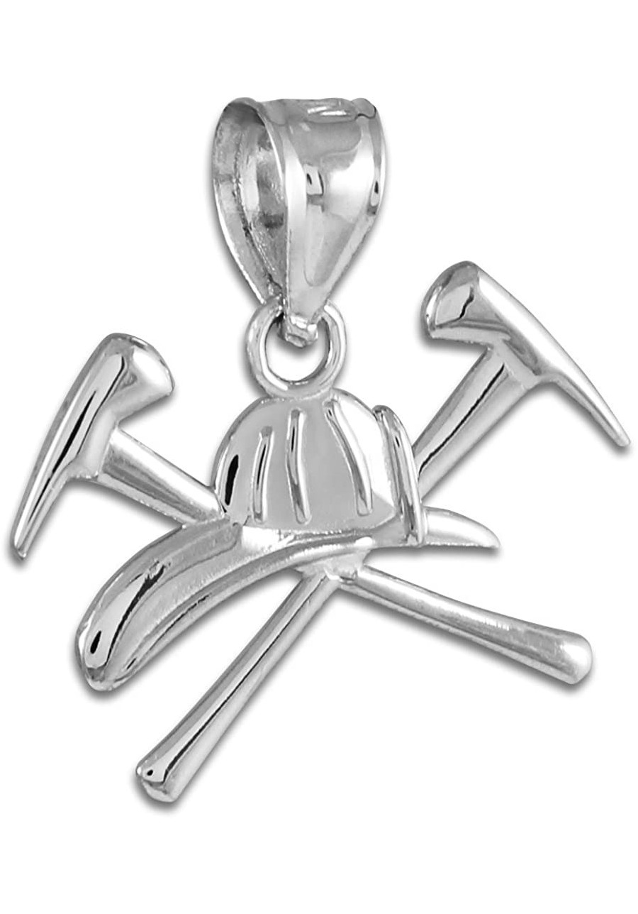 925 Sterling Silver Firefighter Axes & Helmet Charm Fire Department Pendant $23.25 Pendants & Coins