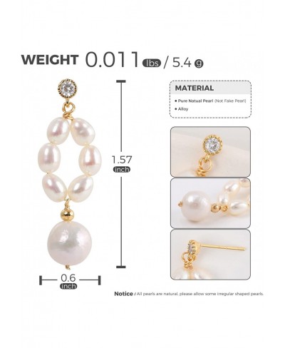 Pearl Dangle Earrings for Women Pearl Hoop Earrings for Women Lightweight Gold Dangle Drop Earrings for Women Girls Statement...