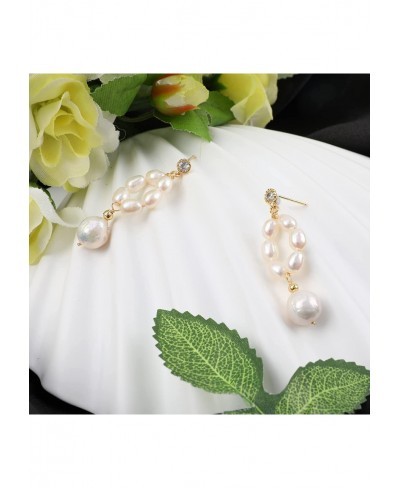 Pearl Dangle Earrings for Women Pearl Hoop Earrings for Women Lightweight Gold Dangle Drop Earrings for Women Girls Statement...