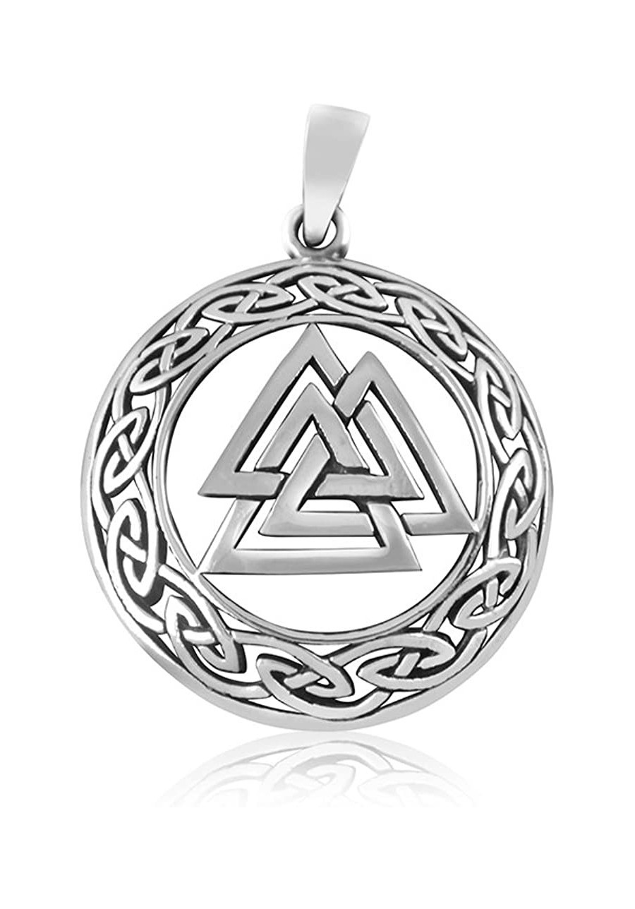 925 Sterling Silver Celtic Infinity Knots Nordic Norse Valknut Viking Odin Pendant $45.42 Pendants & Coins