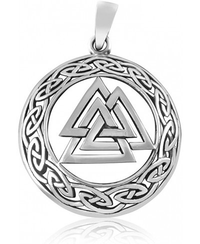 925 Sterling Silver Celtic Infinity Knots Nordic Norse Valknut Viking Odin Pendant $45.42 Pendants & Coins