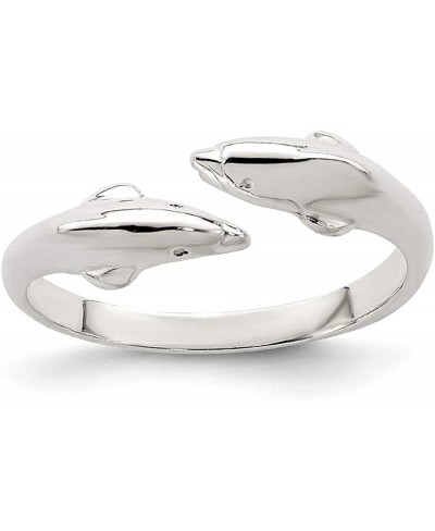 Black Bow Jewelry Kissing Dolphins Toe Ring in Sterling Silver $29.50 Toe Rings