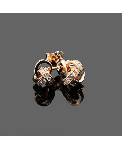 925 Sterling Silver Earrings 14K Gold or 14K Rose Gold Plated Silver CZ Stone Celtic Love Knot Stud Earrings $29.38 Stud